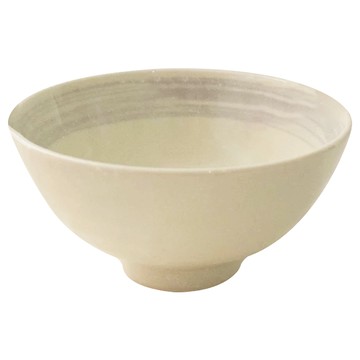 白雪釉灰丸紋4井 陶瓷碗 - 13.5cm x 7cm 350mL 日本製  1個