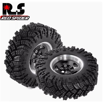 RS紅蜘蛛1/12 攀爬車美嘉欣 向西H12Y配件金屬輪毂+胎皮套裝 R210 黑/銀