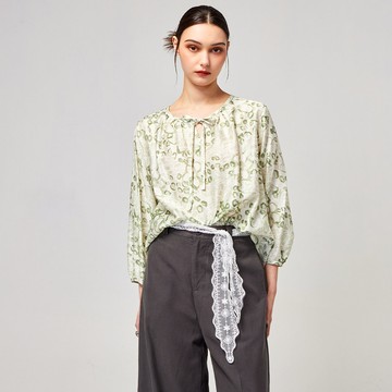 法式浪漫花葉印象風上衣_清新綠【MON'S 流行服飾】