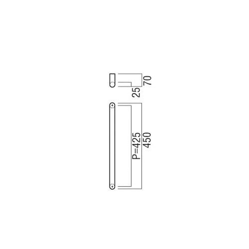 ユニオン ドアハンドル G7053-01-001-UP-L450 ステンレス ミラー＋ユー