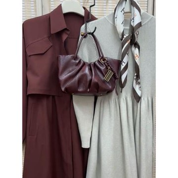 高級感韓系洋氣菜籃子手拎包女2025新款手提水桶包百搭褶皺云朵包