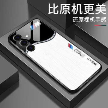 適用三星a55手機殼新款A55男款個性創意玻璃硬殼5G保護套木紋鏡頭全包防摔軟殼簡約高級感galaxya55網紅外殼