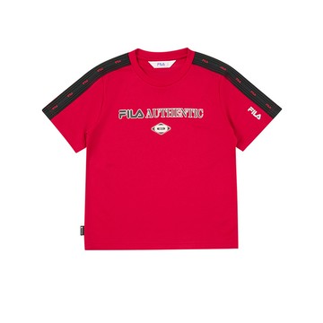 FILA KIDS 童短袖圓領T恤-紅色 1TEA-4305-RD