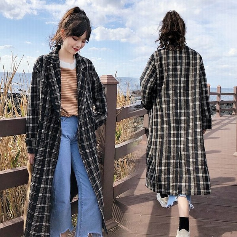 コート レディース おしゃれ ロングコート チェック 柄 タータンチェック 10代 代 30代 スプリングコート チェスター トレンチ コート 秋 冬 春 1695 通販 Lineポイント最大0 5 Get Lineショッピング