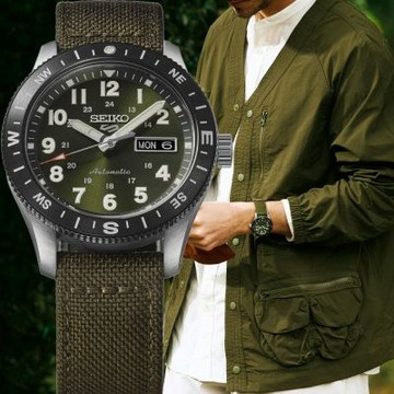 SEIKO 精工 5 Sports Field Series 軍裝風格機械錶 暑期質感選物 送禮首選-41mm(HDB008/4R36-18V0G)_SK045