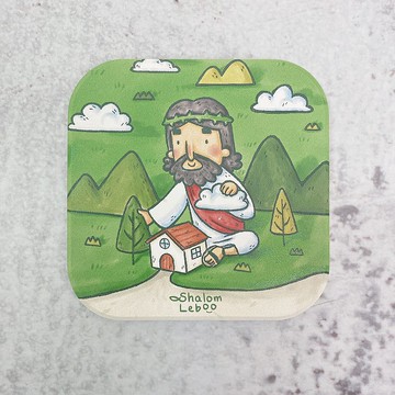 插畫吸水杯墊-造一個家