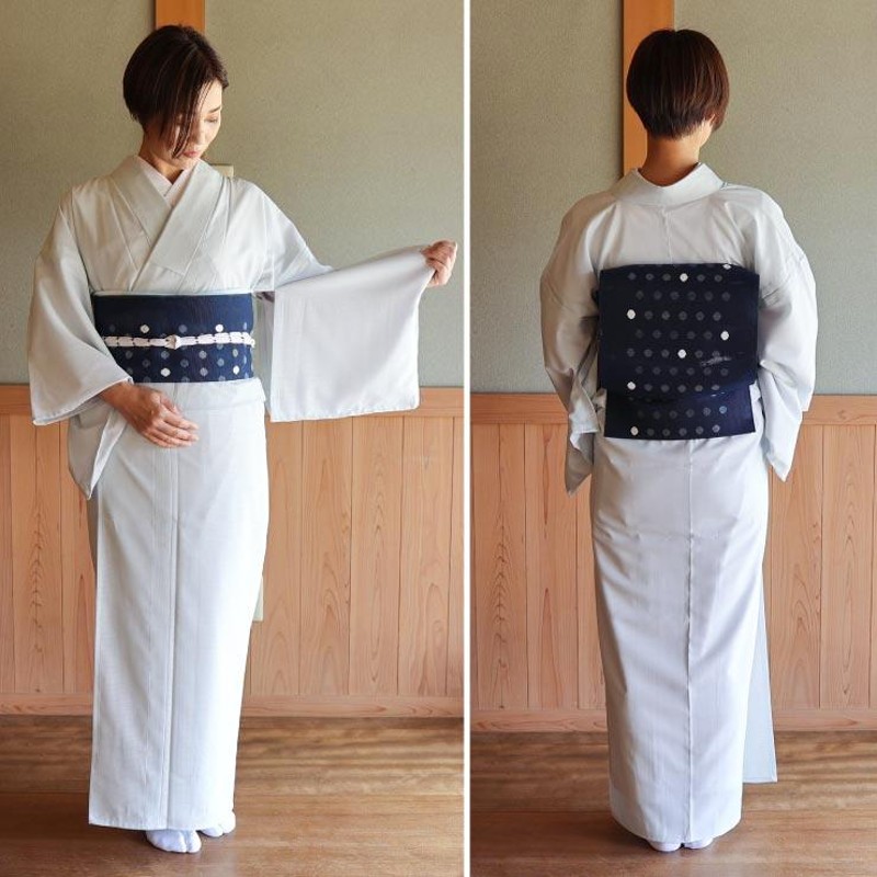 美品 さんび謹製 洗える夏着物 絽 色無地 着物 A2844 シルック 洗える着物 夏着物 絽 東レシルック 色無地 大きめ