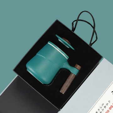 泡茶杯馬克杯禮盒裝 馬克杯帶蓋分離大容量陶瓷禮盒泡茶水杯子辦公室禮品刻字定制logo