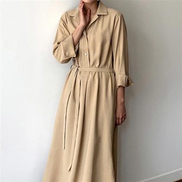 【米蘭精品】現貨+預購 法式長洋裝長裙顯瘦連身裙襯衫裙A字裙罩衫大碼休閒女裝-長袖輕熟女裙子4色74mj11