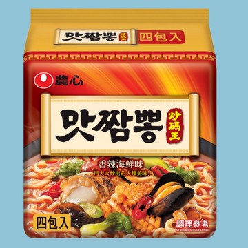 農心 炒碼王 香辣海鮮炒碼麵  單包嚐鮮 l 4包入 辣海鮮湯麵  炒碼麵