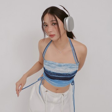 暈染網紗造型平口背心-藍【KT224567】
