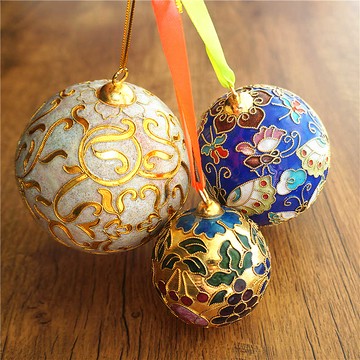 老貨老球景泰藍球掛件銅胎掐絲琺瑯球裝飾圣誕球裝飾品掛件