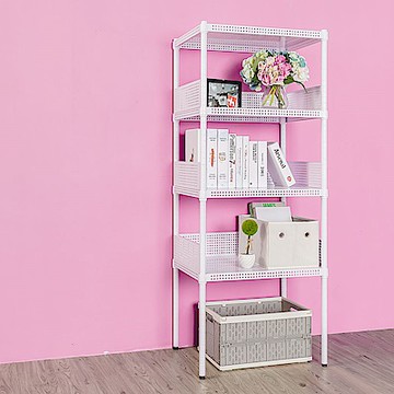 dayneeds 沖孔 60x45x180cm四層收納架_烤漆白(含圍籬三組) 層架/置物架/儲藏架