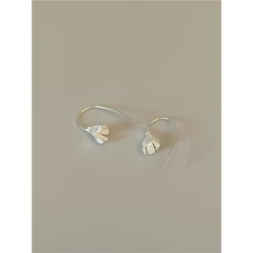 梵靈小巧精致木蘭花耳釘小眾設計耳環S925純銀清冷感文藝復古