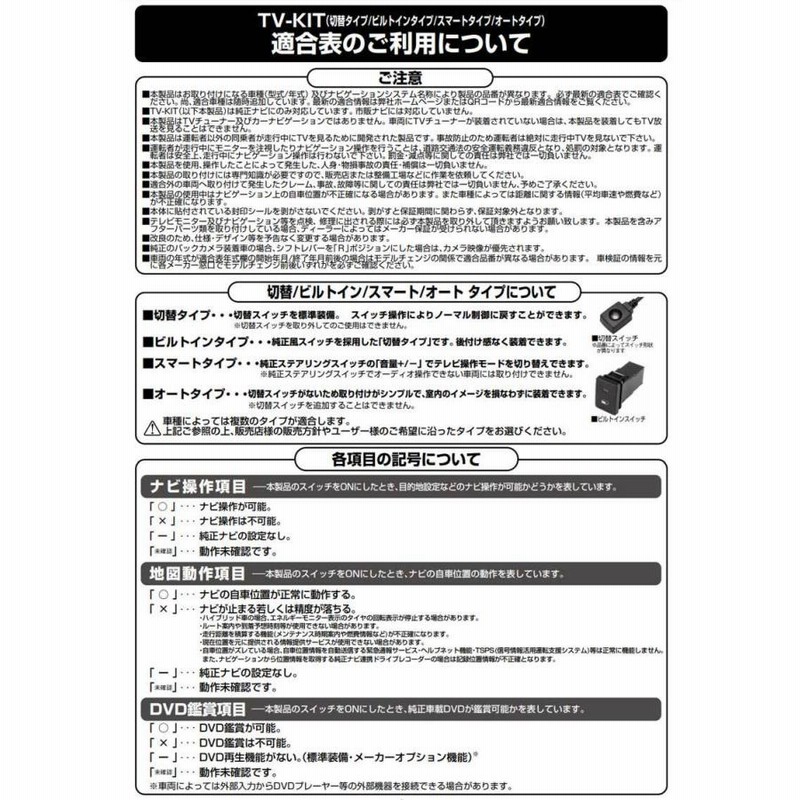 NVN-D51 テレビキット 2001年モデル ディーラーオプション用 切替