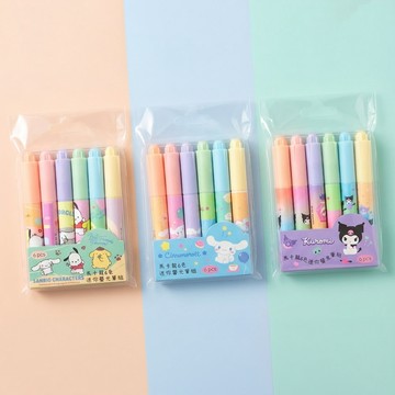 天藍小舖-三麗鷗馬卡龍6色迷你螢光筆組-共3色-$99【A11116087】