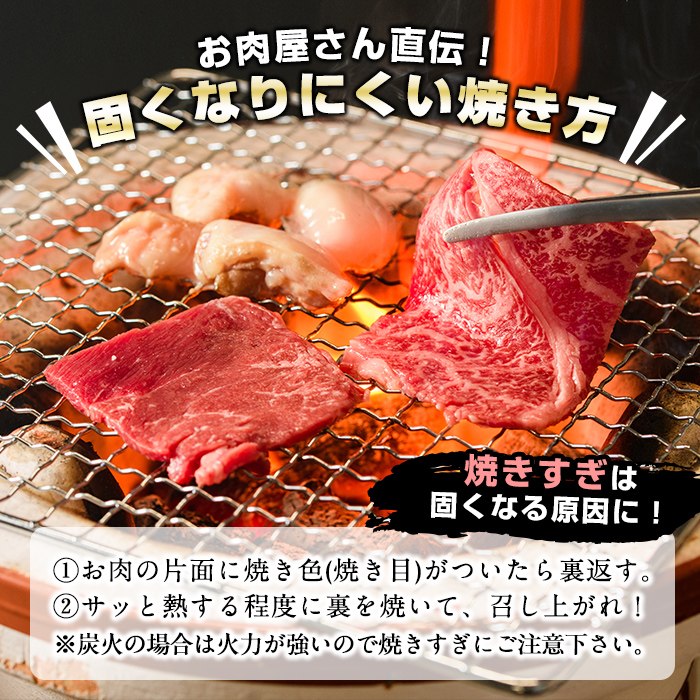 鹿児島県産黒毛和牛肩ロース・モモ・国産ホルモンの焼肉3種セット＜計1kg＞ b0-087