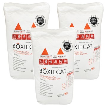 BOXIECAT 博識貓 強效黏土凝結貓砂 紅色  無香味  3包  7.26kg