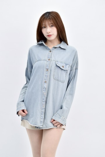 (F) yijia丹寧牛仔藍色長袖上衣