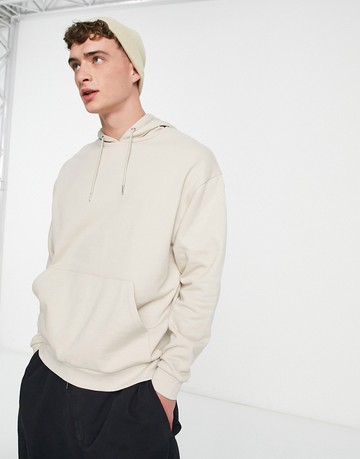 ASOS DESIGN oversized hoodie in oatmeal beige-Neutral