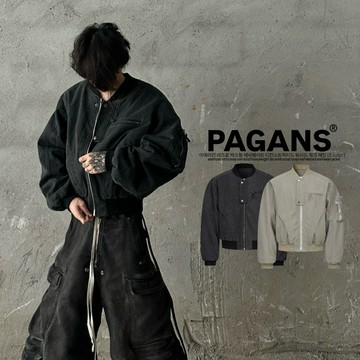 【PAGANS STORE】韓國 美式 復古 解構 boxy 寬短版 重磅挺廓 水洗 仿舊 工裝 牛仔 棒球 夾克 外套