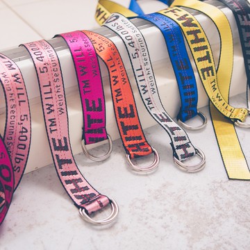 MUMU【A66188】街頭潮流[寬版]英文刺繡腰帶 搭 雙環扣 休閑腰帶 字母刺繡 印花 裝飾 帆布 褲帶腰繩 鬆緊