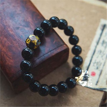 黑曜石骰子手串