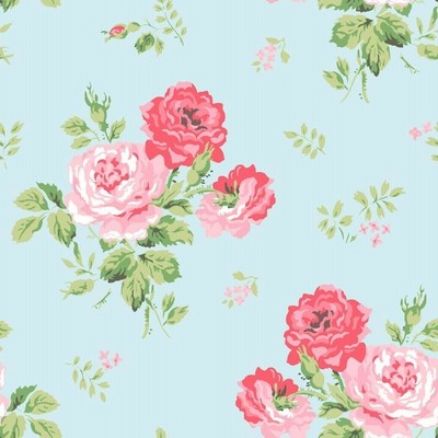 キャスキッドソン Cath Kidston ローズ 壁紙 ウォールペーパー Ag1535 ダックエッグブルー 通販 Lineポイント最大0 5 Get Lineショッピング