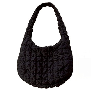 Daily25 大尺寸絎縫斜背包  36 x 35 x 19 厘米  黑色的