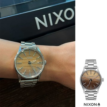 【NIXON】 極簡復刻 木刻紋 特殊設計款 男錶 女錶 手錶 SENTRY 38 SS