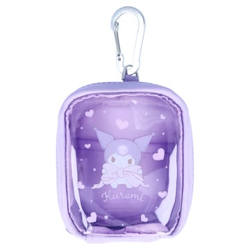 Sun-Star 隨身萬用扣環透明小掛包  酷洛米 紫色  90 x 105 x 40mm