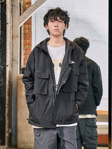 大口袋風衣薄外套