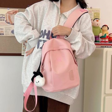 帆布雙肩包女2024新款時尚逛街小背包高級感輕便通勤包