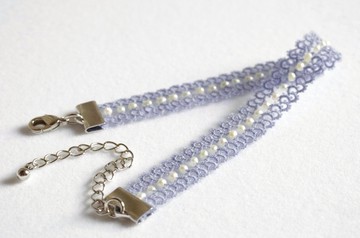 梭織淡水珍珠手鍊・繡球花