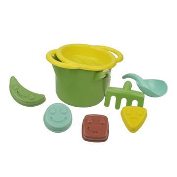 瑞典Viking toys - 莫蘭迪色系 - 夏日沙灘玩沙工具7件組-快樂微笑