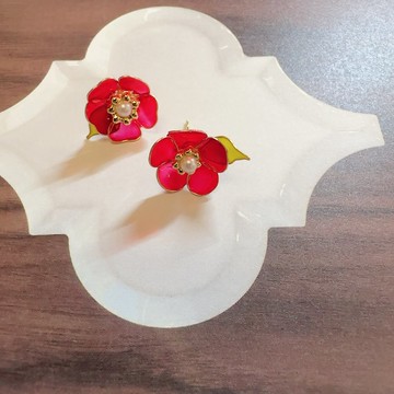 Camelia S 號小號山茶花耳環