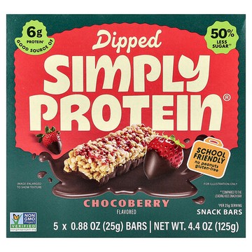 Simply Protein, 蘸醬蛋白棒，Chocoberry，5 根，每根 0.88 盎司（25 克）