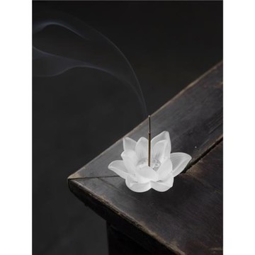 遲禮琉璃蓮花擺件香插國風禪意家用居室檀香供奉線香座沉香爐荷花