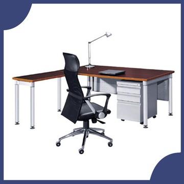 【屬過大商品，運費請先詢問】辦公家具 CKB-1788E+CKB-9045E+A-40S 水波紋 主管桌 辦公桌 書桌 桌子