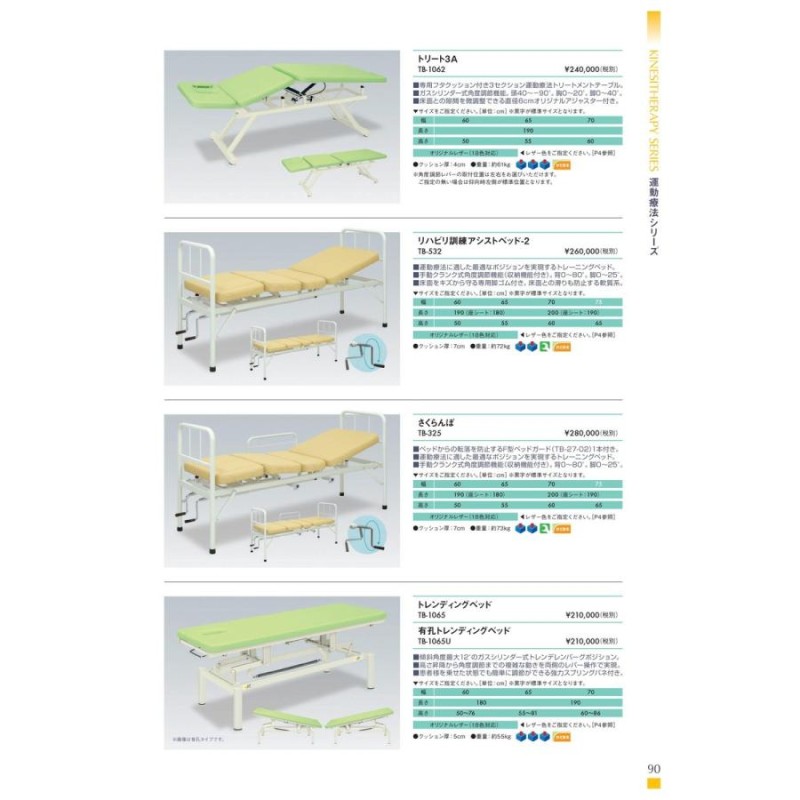 有孔トレンディングベッド 運動療法 高田ベッド 品番 TB-1065U 送料