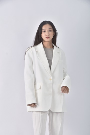 (M) wear to eat西裝寬鬆白色外套