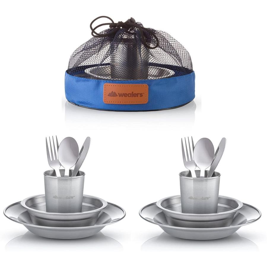 Wealers Unique Complete Messware Kit Polished Stainless Steel Dishes S