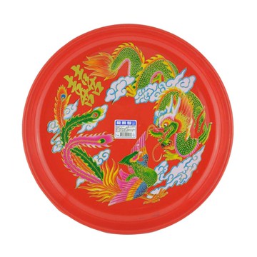 龍鳳盤CY-112_供品敬果盤/紅盤