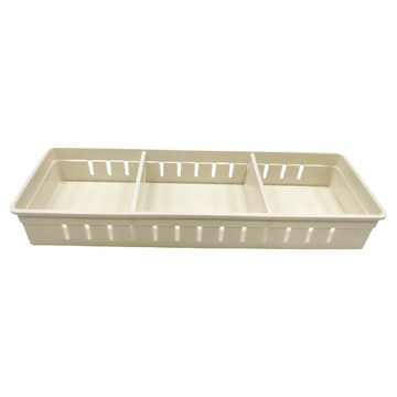 E.dot 廚櫃抽屜活動分隔收納盒 白色(大號) 34.8x12x4.6cm PP材質  1個