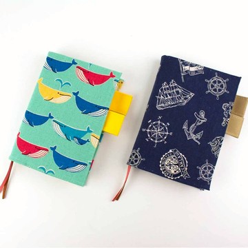 Chuyu 官方獨賣 A6/50K 雙筆插款書衣/書皮/書套-花布