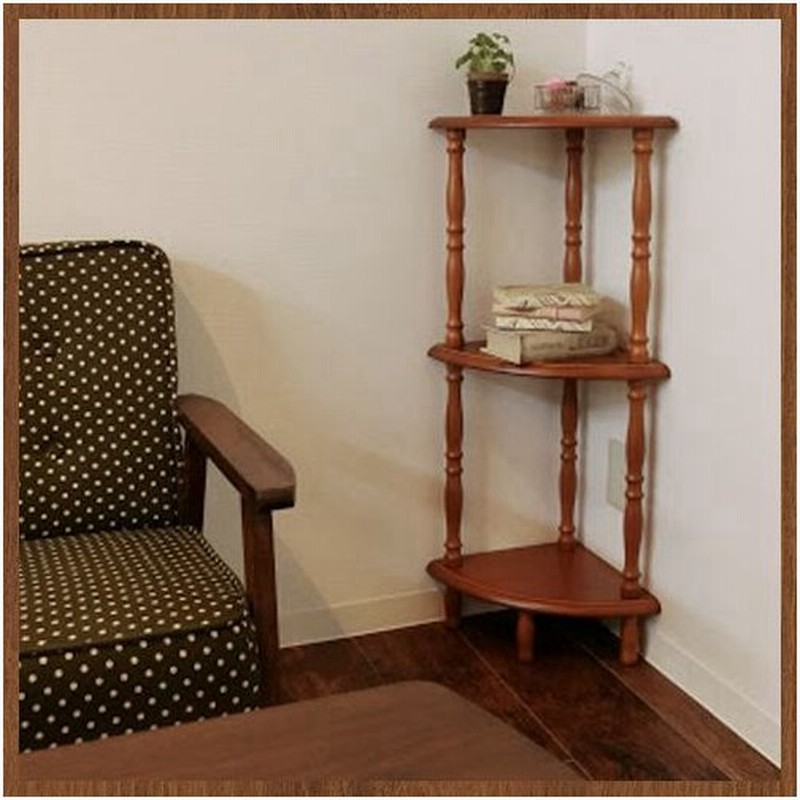 Soldout 送料無料 コーナーシェルフ 3段 木製 レトロ調 おしゃれ 78 353 通販 Lineポイント最大0 0 Get Lineショッピング