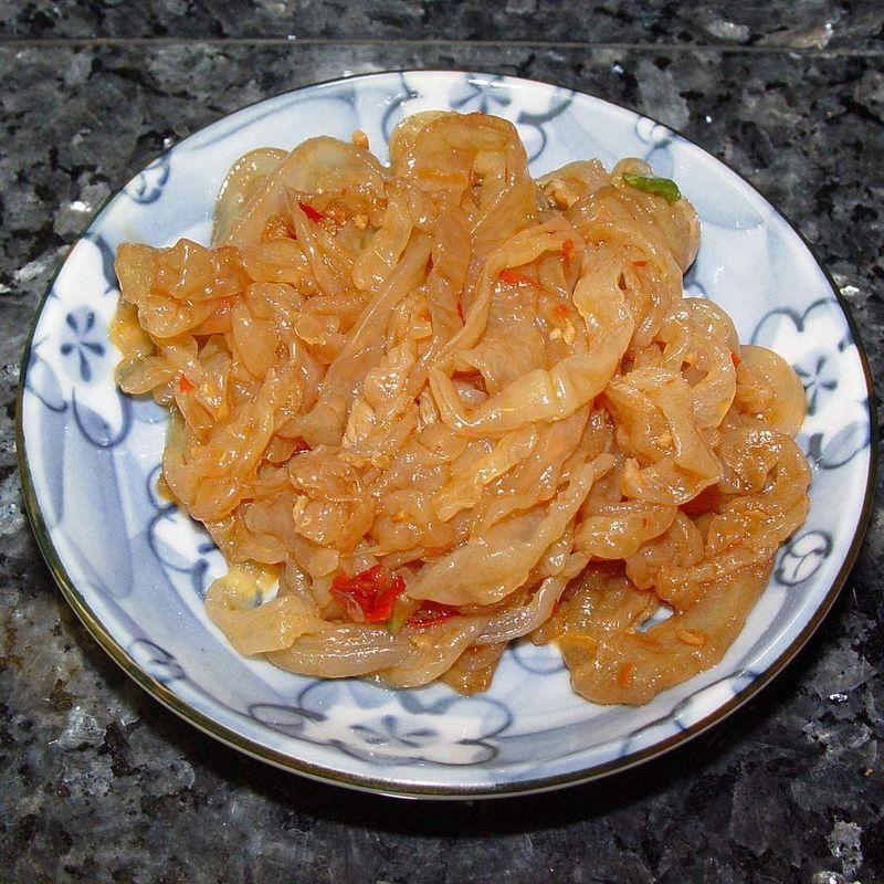 高級珍味 キャノンボール クラゲ（頭） 1kg 業務用 渦巻くらげ 塩漬け 食用 中華 前菜 刺身