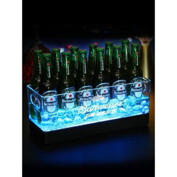 led酒吧發光冰桶創意長方形冰槽酒框ktv香檳桶商用桶冰粒啤酒冰桶