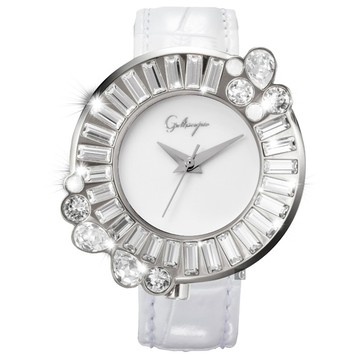 Galtiscopio迦堤 閃轉浪漫系列幾何手錶-白/36mm SRSS001WLS