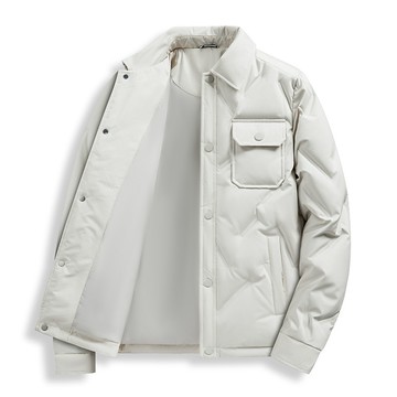 【夏日爆款】2024鼕季爆款男士翻領灰鴨絨羽絨服神款轉化高時尚潮流寬鬆休閒百搭羽絨服上衣外套男款